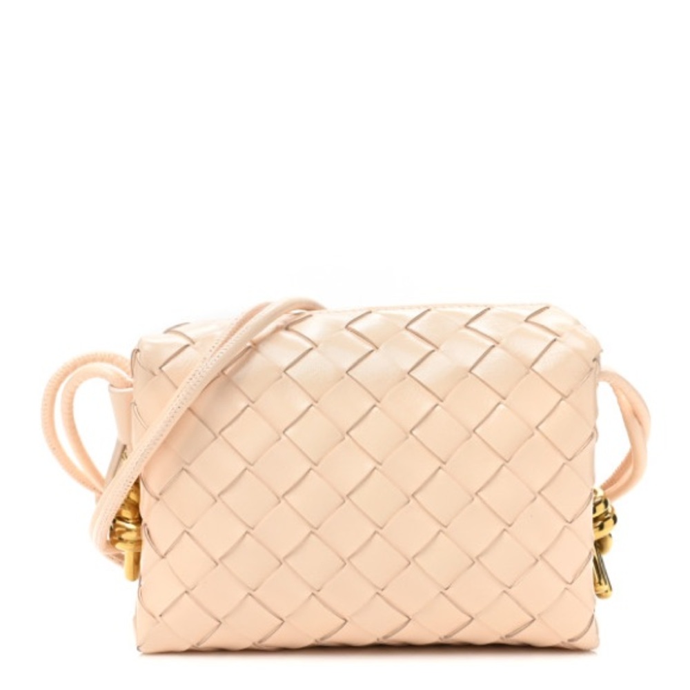 Bottega Veneta Patent Metallic Knot Mini Loop Camera Bag